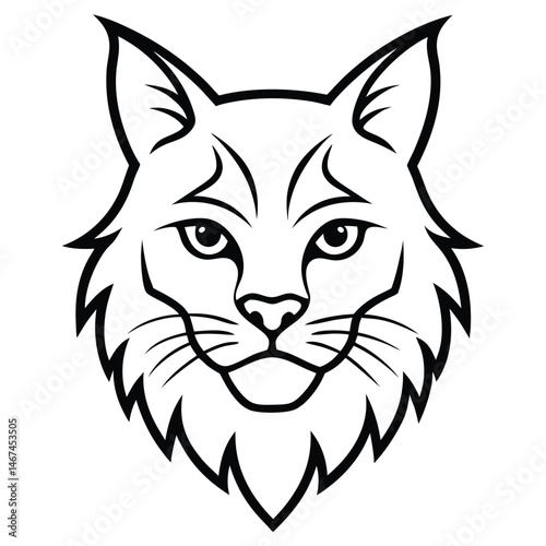 Lynx simple mascot design on white background