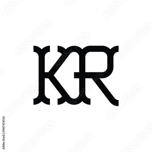 KR monogram logo design letter text name symbol monochrome logotype alphabet character simple logo