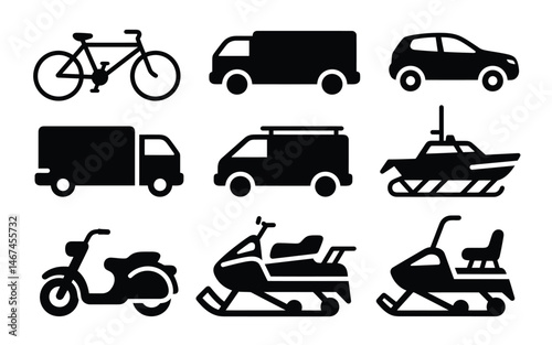 minimalis transportation icons set