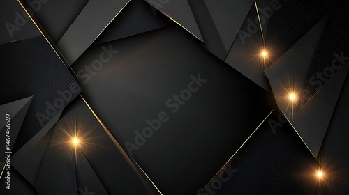 Abstract geometric background with gold accents