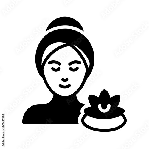Facial Mask Beauty Treatment, Woman with Headband and Cream, Aesthetic Wellness