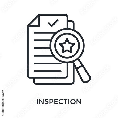 Inspection Icon Outline Style. Vector Illustration For Graphic Design