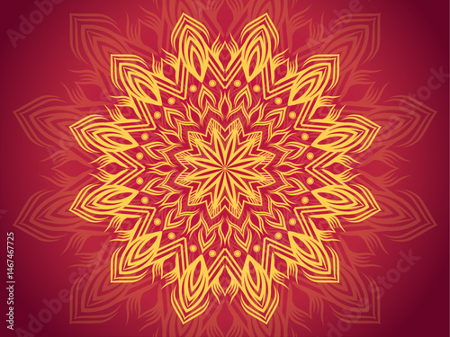 Circular pattern in the form of a mandala.