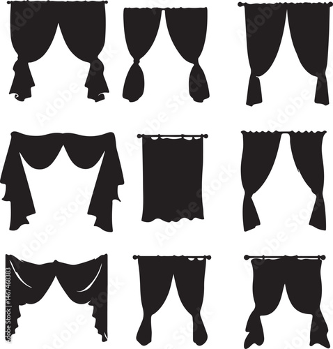 Black Silhouette Curtain Designs: Elegant Drapes and Window Treatments for Interior Decor