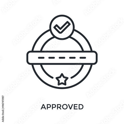 Approved Icon Outline Style. Vector Illustration For Graphic Design