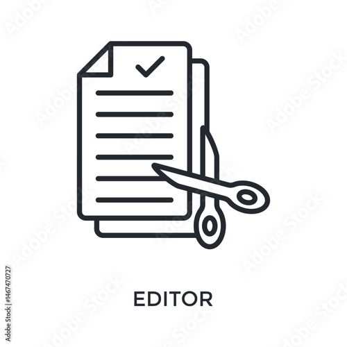 Editor Icon Outline Style. Vector Illustration For Graphic Design
