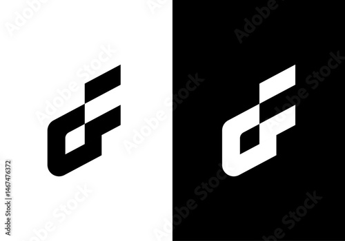 CF, FC initial letters monogram logo