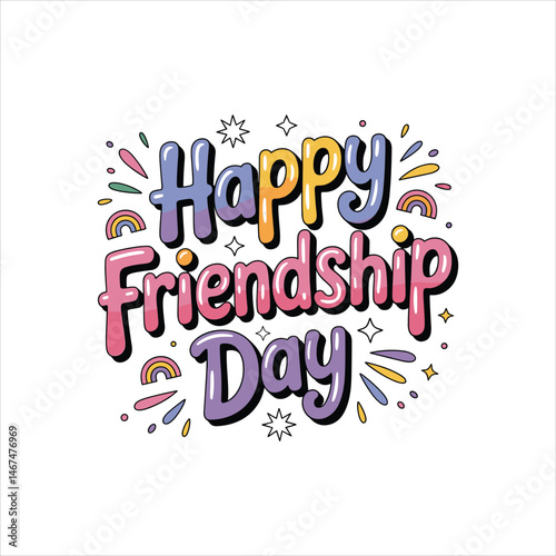 Vector illustration of Happy friendship day concept isolated on white background