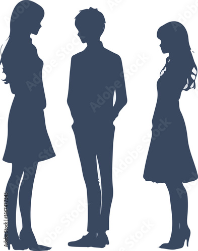 Monochrome Figures in Various Stances