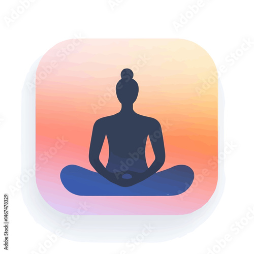 Flat vector Calm App Icon, minimalist design, isolated on a white background.