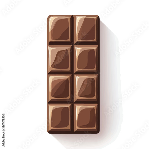 Flat vector Chocolate Bar, minimalist design, isolated on a white background.