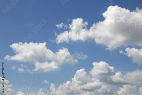 Clear sky background with white clouds
