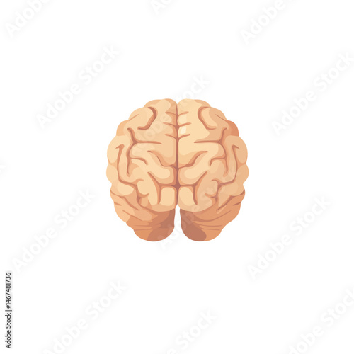 Flat vector AI Brain Chip, minimalist design, isolated on a white background.