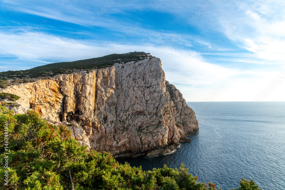 Fototapeta premium Cliff face above sea at Capo Caccia near Alghero in Sardinia