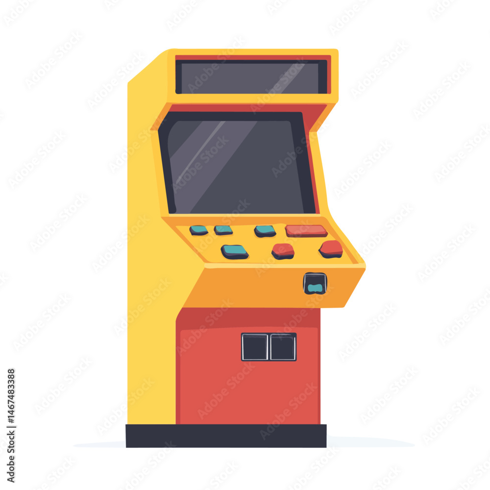 Arcade Machine Flat vector, minimalist design, isolated on a white background. Arcade Machine Flat vector, minimalist design, isolated on a white background.