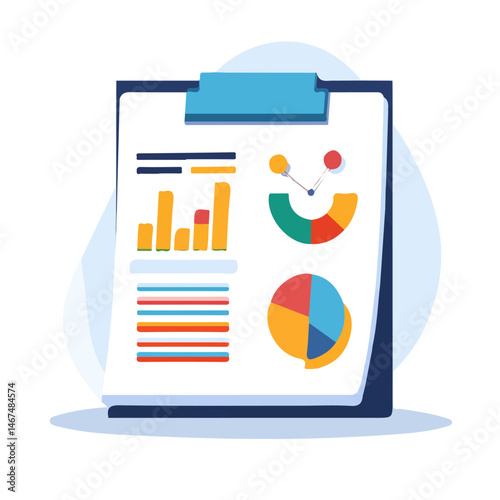 Flat vector Audit Report, minimalist design, isolated on a white background.
