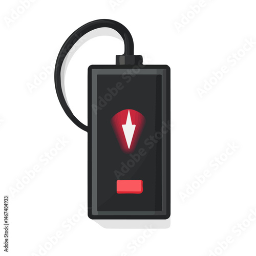 Battery Charging Flat vector, minimalist design, isolated on a white background.