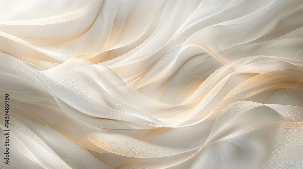 Fototapeta premium Abstract beige color wave flowing express the energetic signal. Seamless texture of vividness curve swirling convey sense of harmony and wonderful scene perfect for effect and graphic design. AIG51.