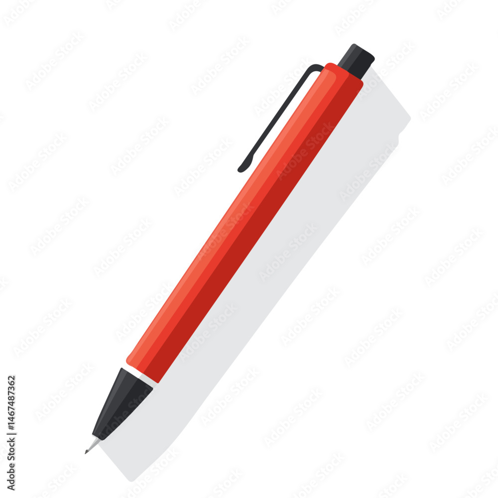 Ballpoint Pen Flat vector, minimalist design, isolated on a white background. Ballpoint Pen Flat vector, minimalist design, isolated on a white background.