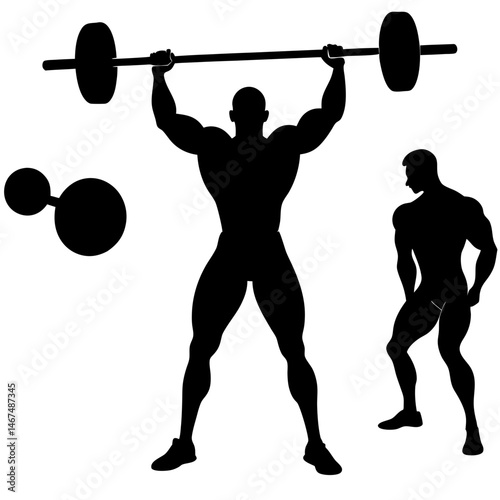 man lifting weights