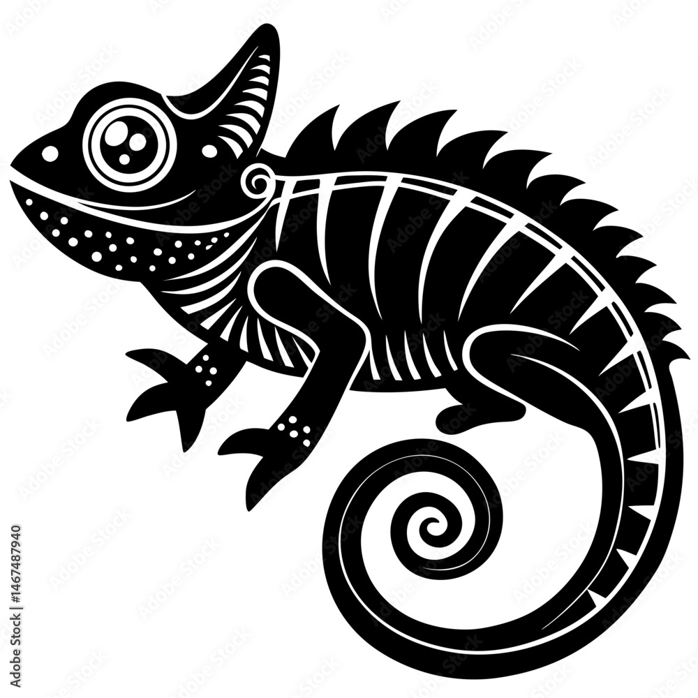 Obraz premium chameleon on a white background