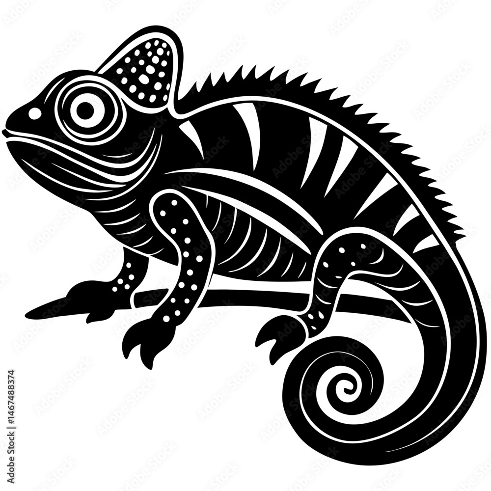 Fototapeta premium chameleon on a white background