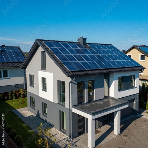 High-Efficiency Solar Panels on Eco Roof – Modern Energy Design