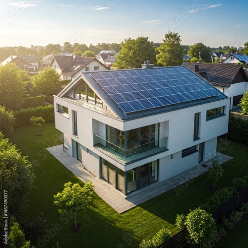 Modern House with Solar Panels – Sustainable Living in Action