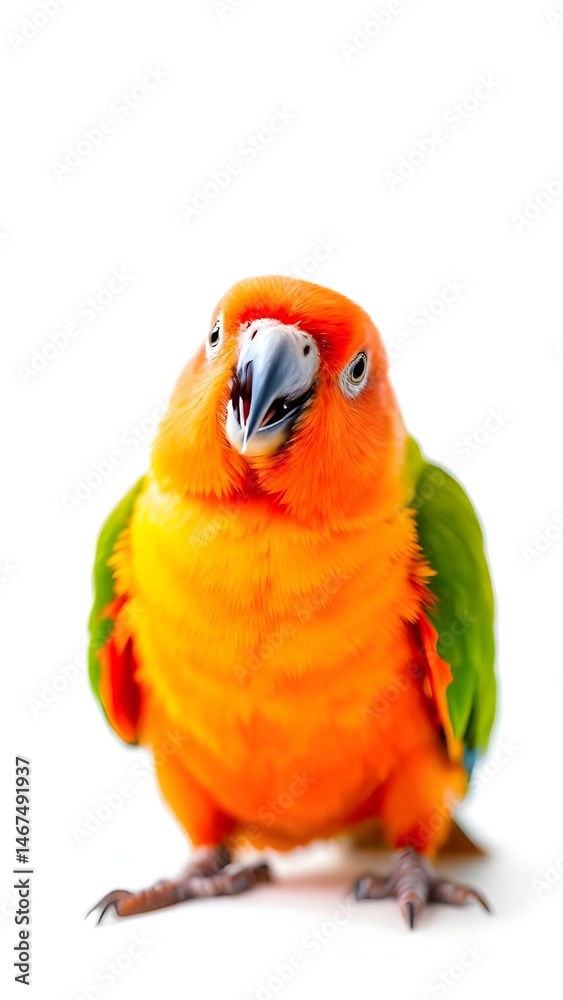 Fototapeta premium Red and yellow macaw on a white background