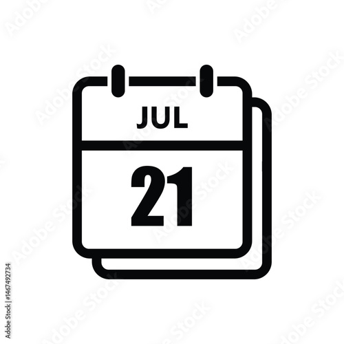 calender icon, 21 july icon with white background