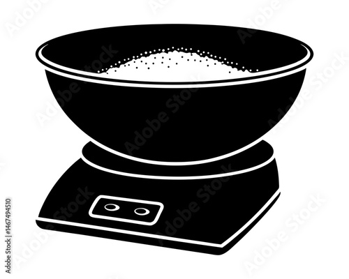 Kitchen scales silhouette vector illustration