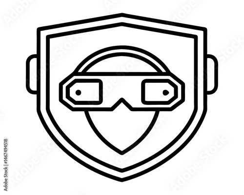 Outline Vector Icon Virtual Reality Headset VR Glasses Vector Illustration
