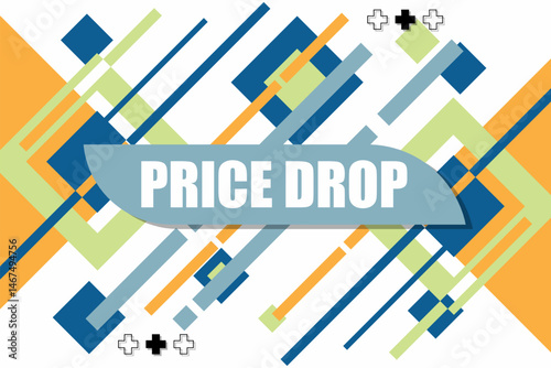 Vector banner. Megaphone with price drop speech bubble. Loudspeaker. Banner for business, marketing. Banner design vector illustration.