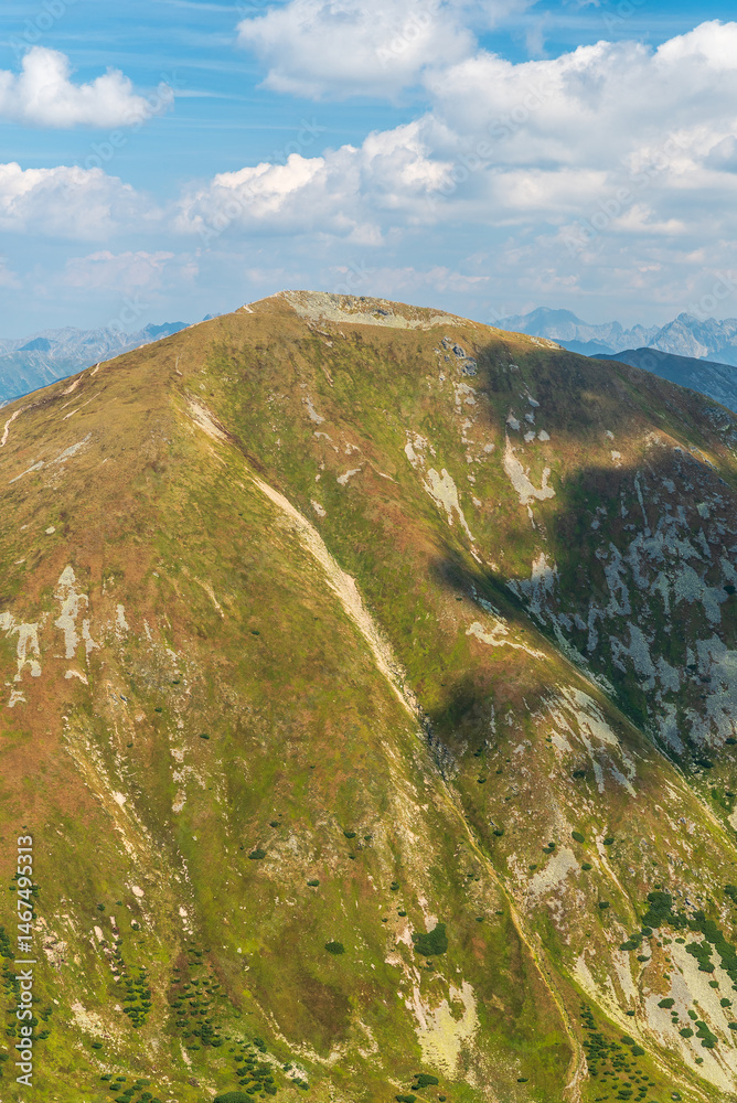 Fototapeta premium Klin hill from Hruby vrch hill in Western Tatras mountains