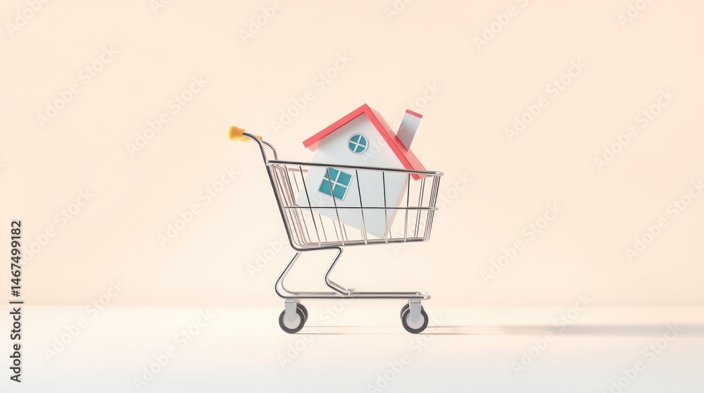 House in a shopping cart
