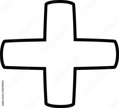 Clean Cross Illustration: A simple yet impactful illustration of a plus sign, symbolising addition, positivity, and healthcare, set against a clean backdrop.