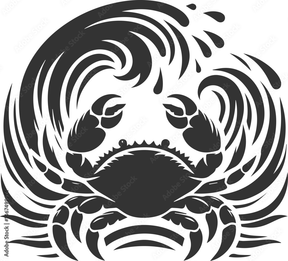 Fototapeta premium Vector silhouette of a crab