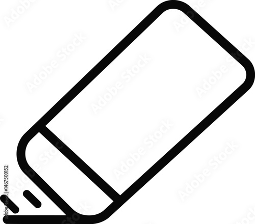 Simple Eraser Icon: Depicting a basic yet recognizable eraser in vector format, this image emphasizes the concept of correction, removal, and the ability to start anew.