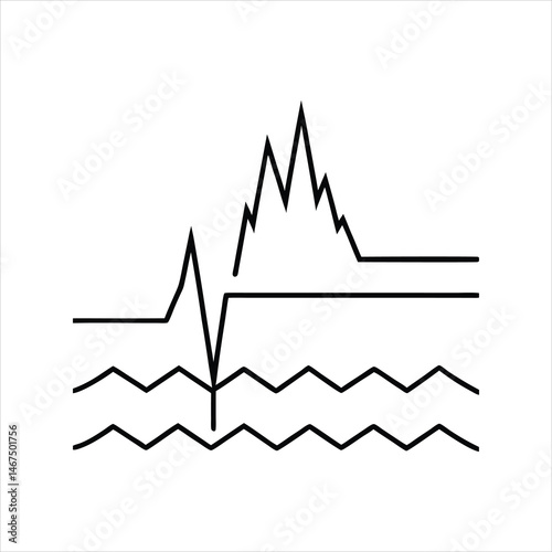 Earthquake Detection Line Art Symbol Vector