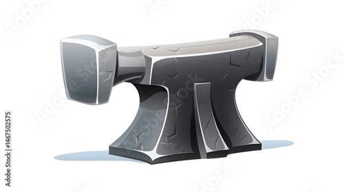 Anvil Icon Cartoon Vector Illustration for Industrial Tools and Blacksmith Concepts
