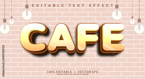 cafe vector text effect with modern style design