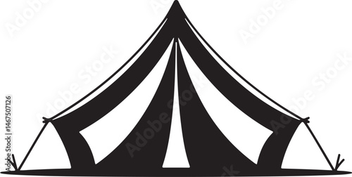 Tent Silhouette Vector for Camping, Outdoor Adventures, Travel Gear, Hiking Equipment, Nature Retreats, and Festival Event