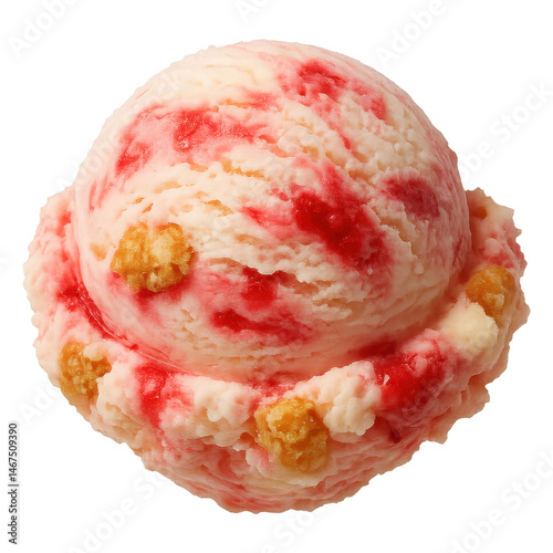 Close-up of strawberry cheesecake ice cream delight