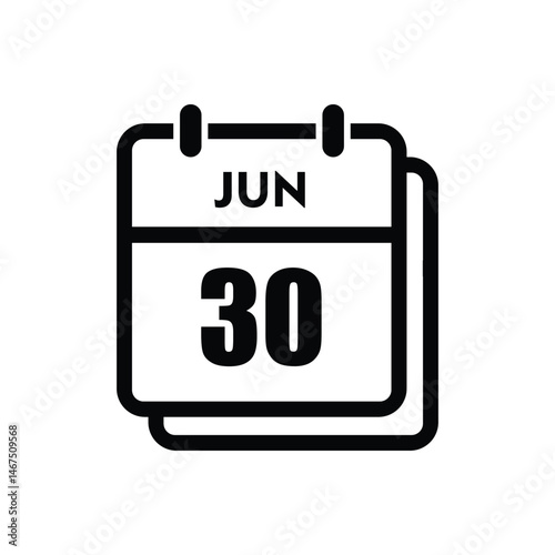 calender icon, 30 june icon with white background