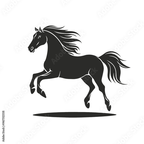 Majestic Black Stallion Leaping: A Powerful Silhouette