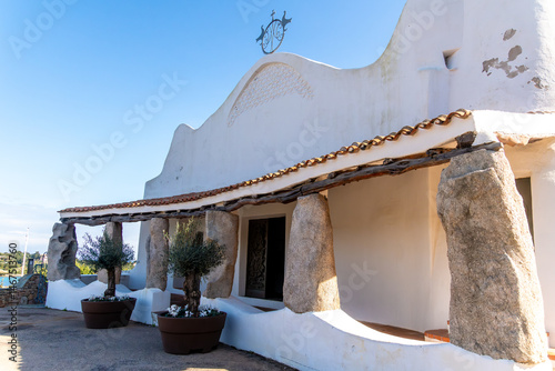 Exterior View of Stella Maris Church in Porto Cervo photo
