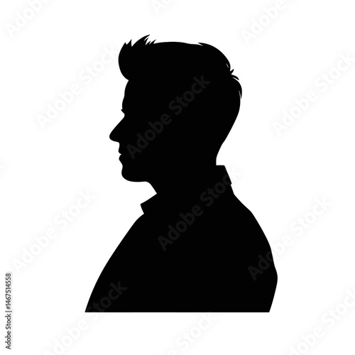 Mysterious Male Silhouette: A Profile in Black and White