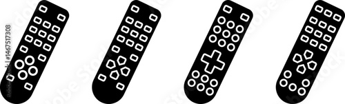 Remote icon set. Black remote vector symbol. Vector illustration.