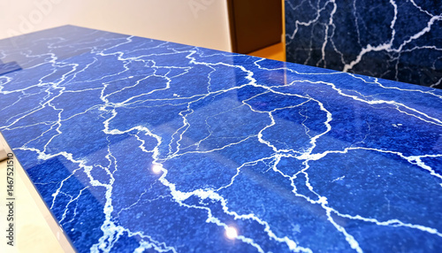 Blue Veined Surface With White Lines Showing Texture In Architectural Design