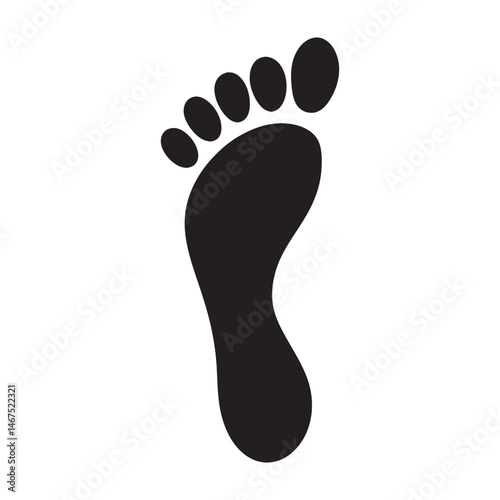  Set of baby footprint silhouette vector illustration on white background.